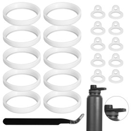 PEUTIER 21pcs Water Bottle Lid Replacement for Thermoflask 24/32/40/64oz, Water Bottle Gasket Replacement Accessories & Tweezers Silicone O Ring Seal Ring Part Compatible with Thermoflask Spout Lid