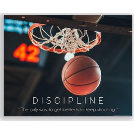 Discipline Basketball Dunk Boy Aesthetic Legends Teen Players College League Ball Court Inspirational Motivational Quotes Posters Print Home Gym Classroom Bedroom Decor 11x14 Inches Unframed