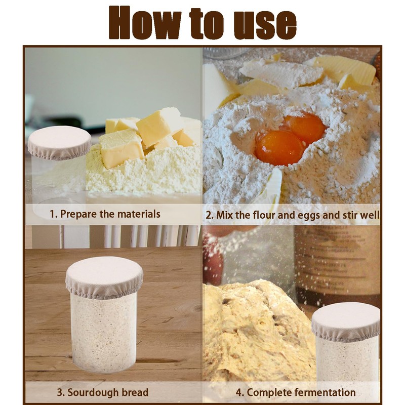 BakeMaster 6 Pack Sourdough Cover Reusable Fermentation Lids for Jars