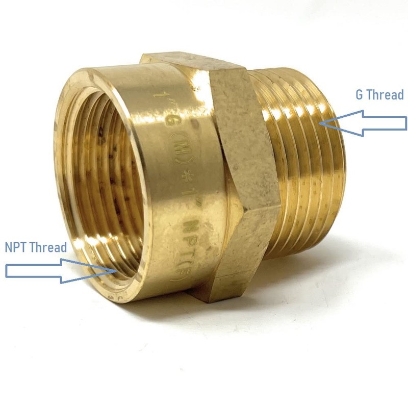 G Thread (Metric BSPP) Male to NPT Thread Female Pipe