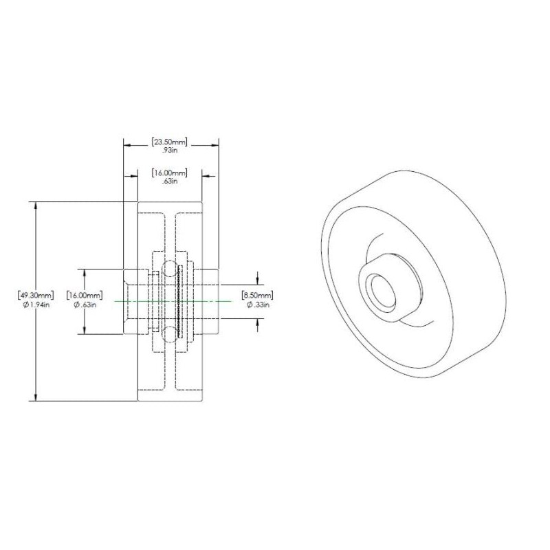 Conveyor Rails with Plastic Skate Wheels 5'- T1 Style Gravity