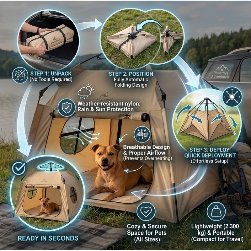 Portable Pet Tent for Dogs and Cats – Folding Outdoor