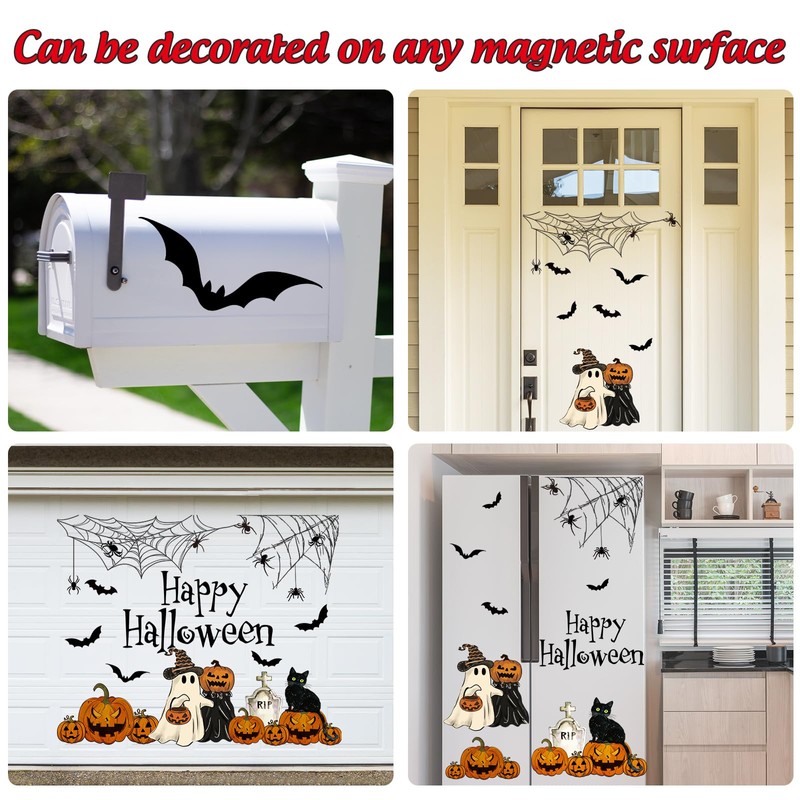 JarThenaAMCS 25Pcs Halloween Garage Door Magnets Ghost Pumpkin Black Cat