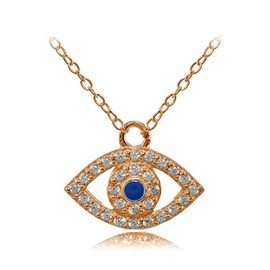 Hoops & Loops Collar de Plata de Ley con circonita cúbica y Esmalte Azul