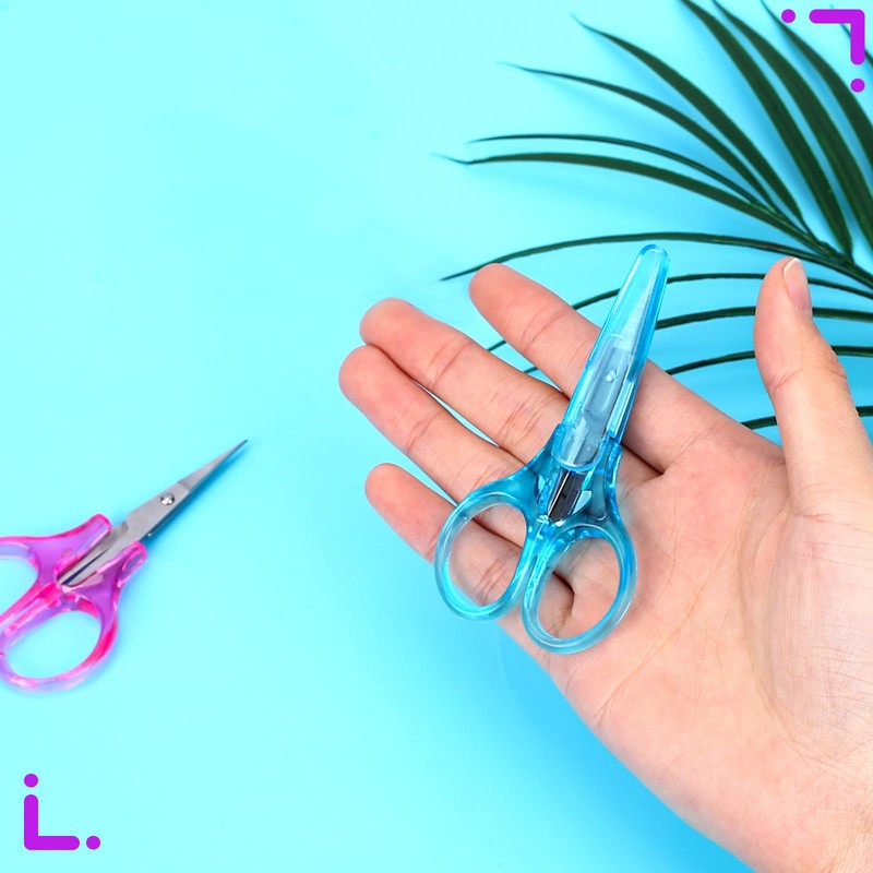 2Pcs Small Scissors - All Purpose Craft Scissors with Protective