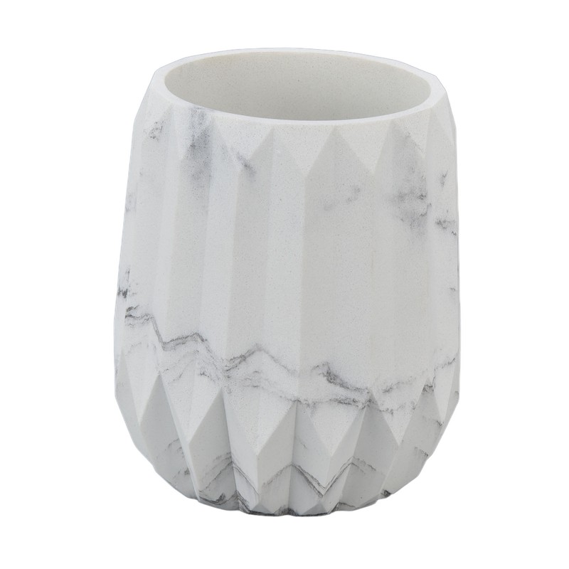 Makeup Brush Holder Durable Glossy Resin Large Capacity Modern Design