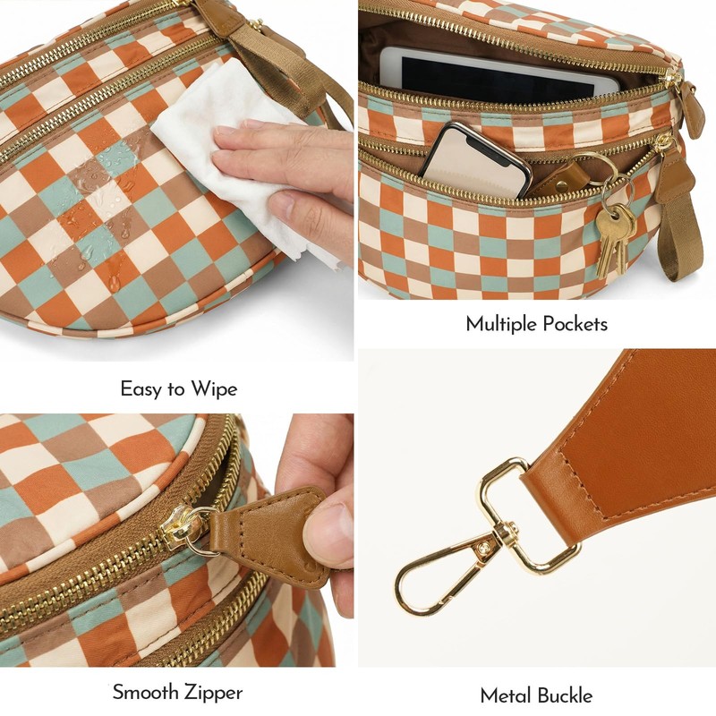 Crossbody Bags for Women, Spacious Nylon Belt Purse Fanny Packs,
