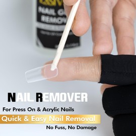 Nail Glue Remover for Press On & Glue On Nails – 50mL Non-Acetone, Gentle & Odorless Debonder Serum, Exsivia False Nail Remover Fast & Safe on Fake Tips