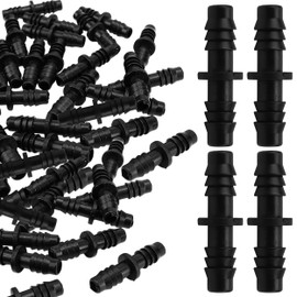 30Pcs 3/8 Drip Irrigation Fittings, Soaker Hose Barbed Coupling Connector for 3/8 inch Tubing, Water Pipe Joint Double Barb Straight Connector for Garden Lawn Drip Irrigation 8/11mm Sprinkler System