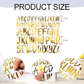 TaoBary TaoBary 8 Sheets Alphabet Stickers Vinyl Letter Stickers Calligraphy Peel and Stick ABC Decal for Mailbox, Signs, Window, Door, Cars, Trucks, Business, Address Number, Hat(1'', 1.5'',Gold)