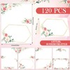 Honoson 120 Pcs Floral Place Cards for Table Setting 3.5