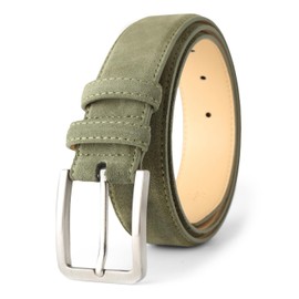 LEAODES LD Men's Belt Casual Genuine Leather Suede Belts for Men 1 3/8" Wide Elegant Golf Dress Belt