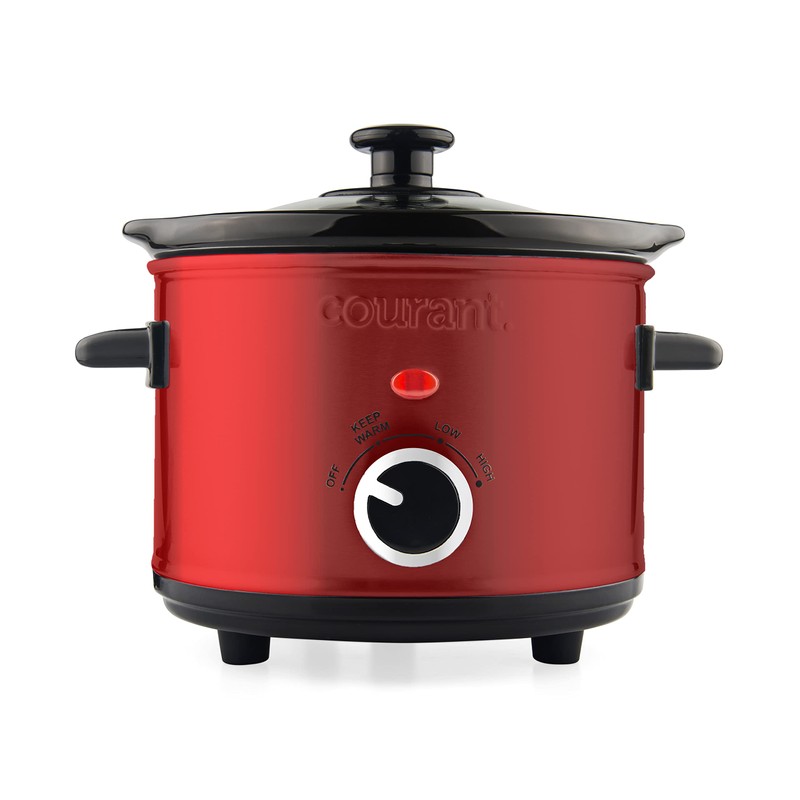 Courant Small Slow Cooker 1.6 QT, 3 Heat Settings, Removable