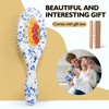 Hand-Painted Hair Brush, Blue White Porcelain Pasta Design Acetate Comb,