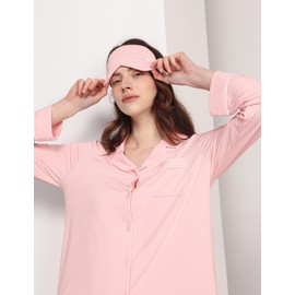 GYS Premium Bamboo Viscose Sleep Mask with Elastic Strap Block Light Eye Mask for Sleeping and Traveling, Pink, One Size