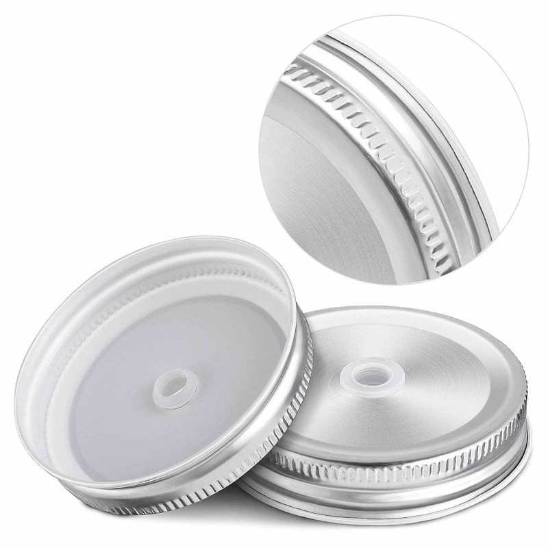 6Pack Canning Lids,Mason Jar Canning Lids with 70mm Silver Metal