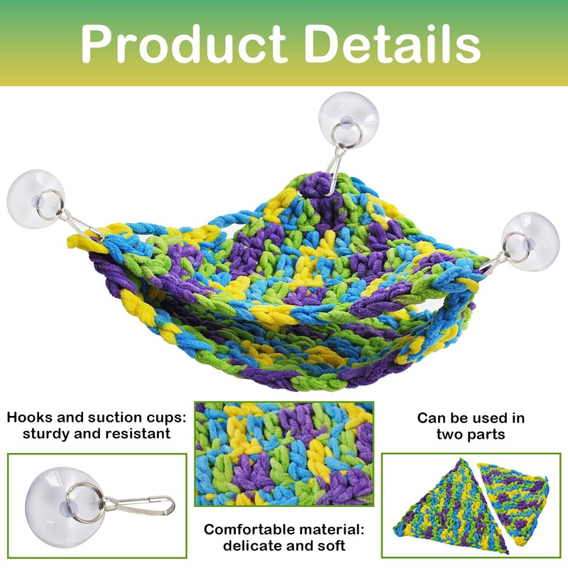 kathson Soft Bearded Dragon Hammock Double-Layered Reptiles Hammock Swing Hanging