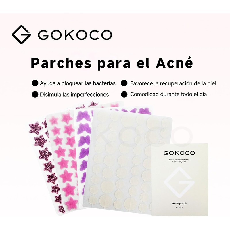 GOKOCO Parches para Acné 306 Pack, Estrella Brillante de 6