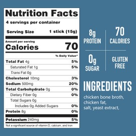 LonoLife Keto Chicken Bone Broth Powder Mix | 10g Protein | Collagen-Rich, Keto & Paleo Friendly | Natural Ingredients | 4 Portable Stick Pack Servings