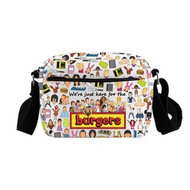 TOBGBE BBurgers TV Show Merch We’re Just Here for The Burgers Crossbody Bags Cartoon Character Shoulder Burger Fans Gift (for The Burgers H CB)