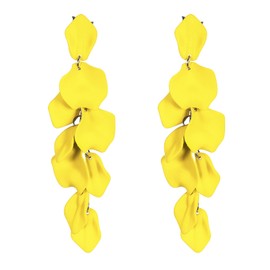 EVER FAITH Long Petal Earrings for Women Girls Acrylic Flower Petal Statement Dangle Earrings Summer Holiday Jewelry, Acrylic, No Gemstone