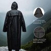 HANMENGXUAN Men's Rain Jacket with Hood Waterproof Ultra-Lite Long Safety