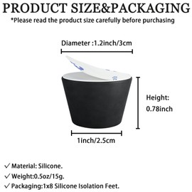 1.2" Silicone Isolation Feet-8Pack,Non-Skid Speaker Pads with Adhesive,for Small Speakers,Turntable Isolation,Subwoofer Isolation Feet Reduced Resonance & Vibration