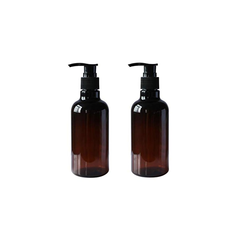 2PCS 8oz 250ML Amber PET Empty Plastic Bottle with Black