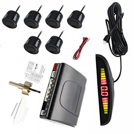 KACEPAR Cars Parking Assistance Reversing Radar with 6 Sensors, Alarm Buzzer Reminder Safe Driving, Car Reverse Backup Radar System with LED Display Front/Rear Parking Sensors Kit