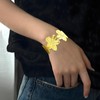 MisFun Damen Armreif Gold Personalisierte Blumenarmbänder Strand Urlaubsschmuck Nische Offene