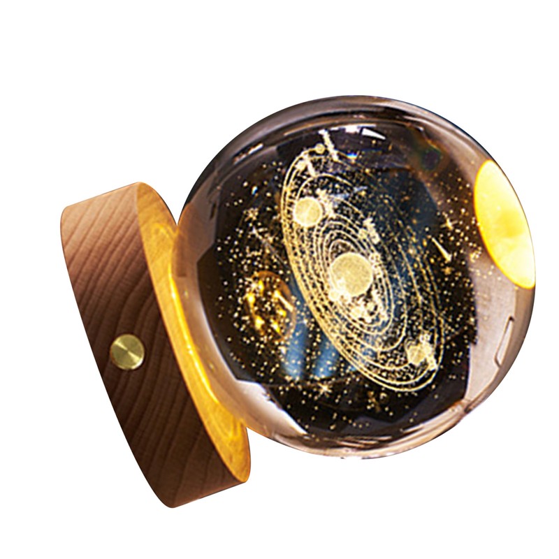 3D Crystal Ball Night Light Rechargeable Battery Soft Light Multifunction