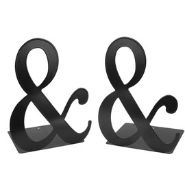 1 Pair Black Music Note Metal Bookends,Creative Musical Melody Nonskid Thickening Iron Book End Metal Bookends Desk Organizer Holder for Kid Music Lover Library School Home Office Decoration