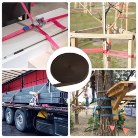 M METERXITY Tree Tie Strap-2 Rolls 295 Feet x 1 Inch Garden Staking Straps,Plant Supports Tree Tie Staking,Tree Support Straps Apply to Outdoor/Garden/Plant/Staking/Guying(Brown)