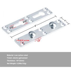 YIDU69Q 4 Pcs 5" Bed Rail Fasteners, Mortise Bed Frame Rail Brackets for Wood Furniture