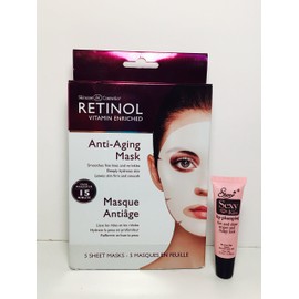 Skincare Cosmetics RETINOL Vitamin Enriched Anti-Aging 15 minute Mask 5 Sheets