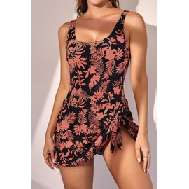 Eomenie One Piece Swimdress Swimsuits for Women Tummy Control Swim Dresses Skirt Bathing Suit