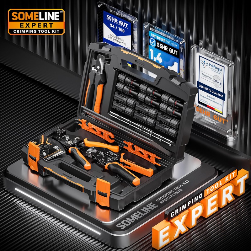 SOMELINE Solar Connector Crimping Tool Kit, 14-10 AWG Crimper for