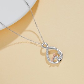 VENACOLY Mother Necklace 925 Sterling Silver Mother and Daughter / Mother and Son Pendant Necklace Mother's Day Gift for Women, Sterling Silver