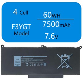 F3YGT Laptop Battery for Dell Latitude 7280 7290 7380 7390 7480 7490 Series PS28S PS28S001 PS28S002 P29S P29S001 P29S002 P73G P73G001 P73G002 451-BBYE 453-BBCF DM3WC DM6WC 2X39G KG7VF 7.6V 60WH