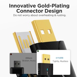 DYUZO Carplay Wireless Adapter & Android Car Wireless Adapter, Mini Wireless Carplay Adapter 2-in-1 for CarPlay/Android Car, with Gold-Plated Copper Interface, Stable Connection OEM Automatic