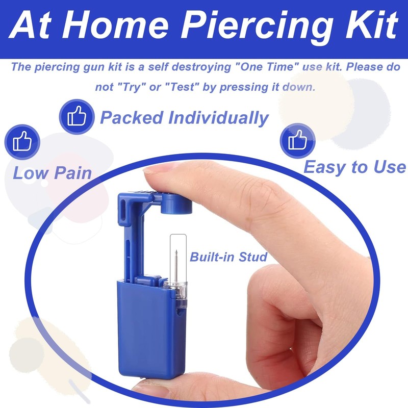 orilace 2 Pcs Self Piercing Kit- Safe Disposable Nose Piercing