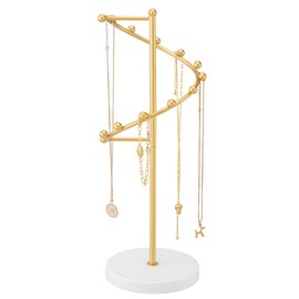 Lolalet Jewelry Stand, Necklace Holder, Metal Accessory Organizer, Storage Gift, Women, Bracelet Stand, Display, Gift for Wife, Neat Storage, Fall Prevention, Interior Accessories, Gold