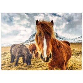 MyPuzzle Horses in the Mountains of Iceland - Premium 500 Piece Puzzle - MyPuzzle Special Collection by Puzzle Galaxy