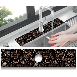 Kitchen Sink Splash Guard Faucet Mat -1 PC Super Absorbent Fast Drying Mat Sink Gadgets-Splash Guard Behind Faucet Drip Catcher for Kitchen, Bathroom,Sink Mat, Dish Drying Mat, Bathroom(23.5" X 5.5" )