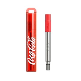 ZOKU Coca-Cola Reusable Pocket Straw, Telescopic Stainless Steel Drinking Straw with Silicone Mouthpiece, Adjustable to 9 Inches, Set of 2