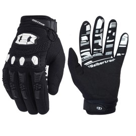 Seibertron Dirtpaw Unisex BMX MX ATV MTB Racing Mountain Bike Bicycle Cycling Off-Road/Dirt Bike Gloves Road Racing Motorcycle Motocross Sports Gloves Touch Recognition Full Finger Glove Black L