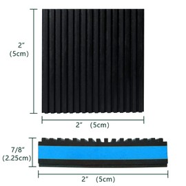 Flehomo Anti-Vibration Pads, 2" x 2" x 7/8" Rubber Pad with EVA Foam Center, Heavy Duty Isolation Pads for Condenser Units, Air Compressor, HVAC, Washer and Dryer, Pack of 4