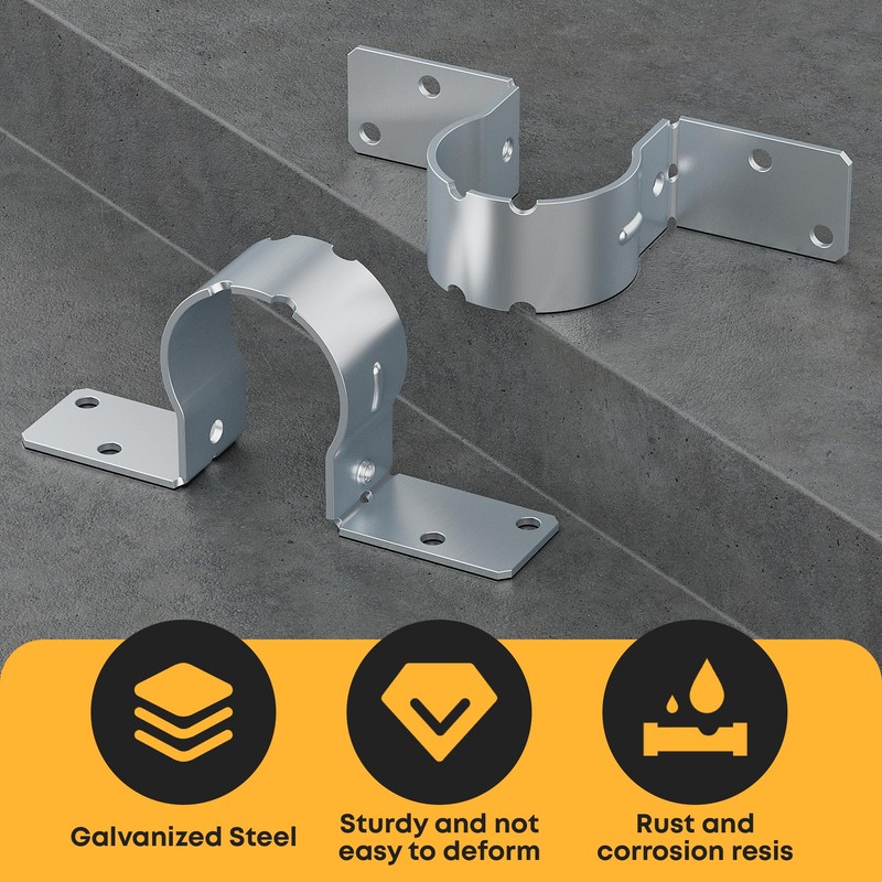 20 PCS Fence Post Brackets, 2-3/8 Steel to Wood Fence