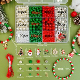 586Pcs Christmas Clay Beads Bracelet Making Kit Friendship Bracelet Kit DIY Jewelry Making Accessories Crafts Christmas Holliday Gift (SET C (586PC))