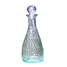 TRU HEART BRAND Hammered Glass Bottle with Stopper, 6.9" Decorative Glass Bottle For Moon Water, Angel Crafts, Potion Bottle, Wedding Favors, Baby Shower